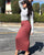 Winter Knitted Striped Skinny Sheath Ankle Skirt