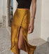 Two-Color French Soft Light Acetate Satin Skirt