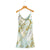 Spring Summer Suspender Swing Collar Rayon Printed Short Tie-Dyed Dress