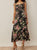 Women Wear Summer Print Lace-up Strap Lace Midi Dress