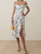 Women Clothing Fruit Floral Printed Slim Fit Figure Side Slit off-Neck Tube Top Dress