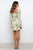 Long Sleeve Square Neck off Shoulder Printed Waist Controlled Dress