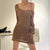 Women Clothing Retro Sexy Knitted Long Sleeved Dress