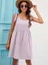 Summer Casual Lace Up Girl Dress Cotton Linen Pocket Dress