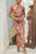 Mature Elegant Sleeveless Halter Printed Satin Dress