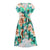 Women V neck Batwing Sleeve Printed Fishtail Dress