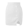 A- line Skirt High Waist Button Split Solid Skirt