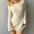 Slim Fit Solid Color Micro Pull Long Sleeve Knitted Dress