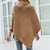 Winter Shawl Cape Solid Color Turtleneck Sweater