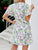 Summer Women Clothing round Neck Tulip Sleeve Tassel Lace Printed Dress