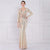 Elegant Long Sleeve Sequined Queen Fishtail Dress