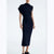 Early Autumn Asymmetric Fold Niche Tight Waist Show Thin Black Knitted Maxi Dress