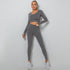 Solid Color High Elastic Low Collar Yoga Suit
