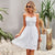 Women Spring Summer Girl Solid Color Wide Hem Mid Length Dress