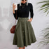 Waist Tight Elegant Umbrella Mid Length Skirt