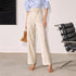 Summer Drooping Slimming Stitching High Waist Straight Wide Leg Pants
