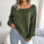 Square Collar Clinch Twist Knitted Pullover Sweater