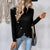 Long Sleeve Irregular Black Casual Sweater Top