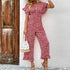 Summer Women Red Printed Jumpsuit