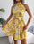 Spring Summer New Elegant Tied Ruffled Large Swing Floral Dress Women Clothing Tiered Dress