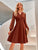 Women Clothing Autumn Winter V neck Jacquard Dress