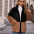 Long Sleeve Loose Color Matching Zipper Thickening Plush Casual Jacket