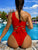 Women Criss Cross Swimwear Solid Color Bikini