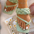 Woven Finger Fit Design T Herringbone Fashion Sandals